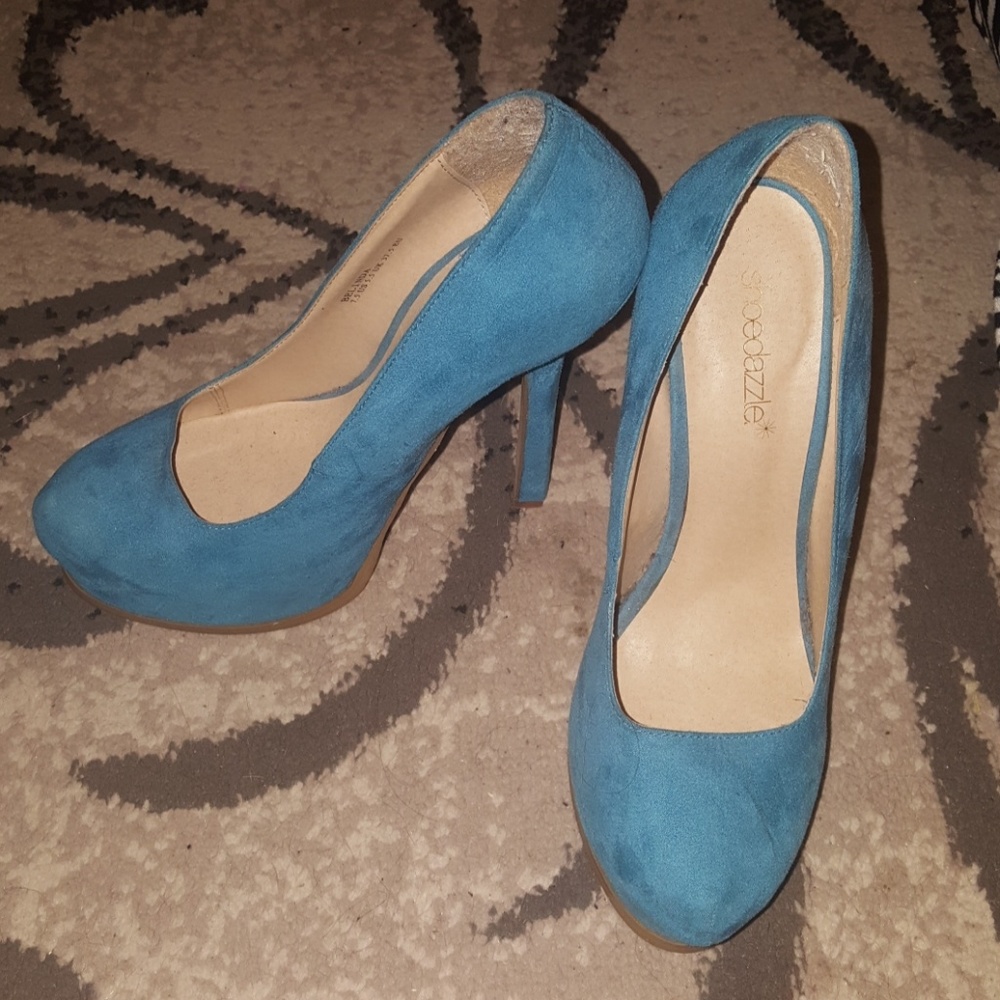 Teal Suede Heels